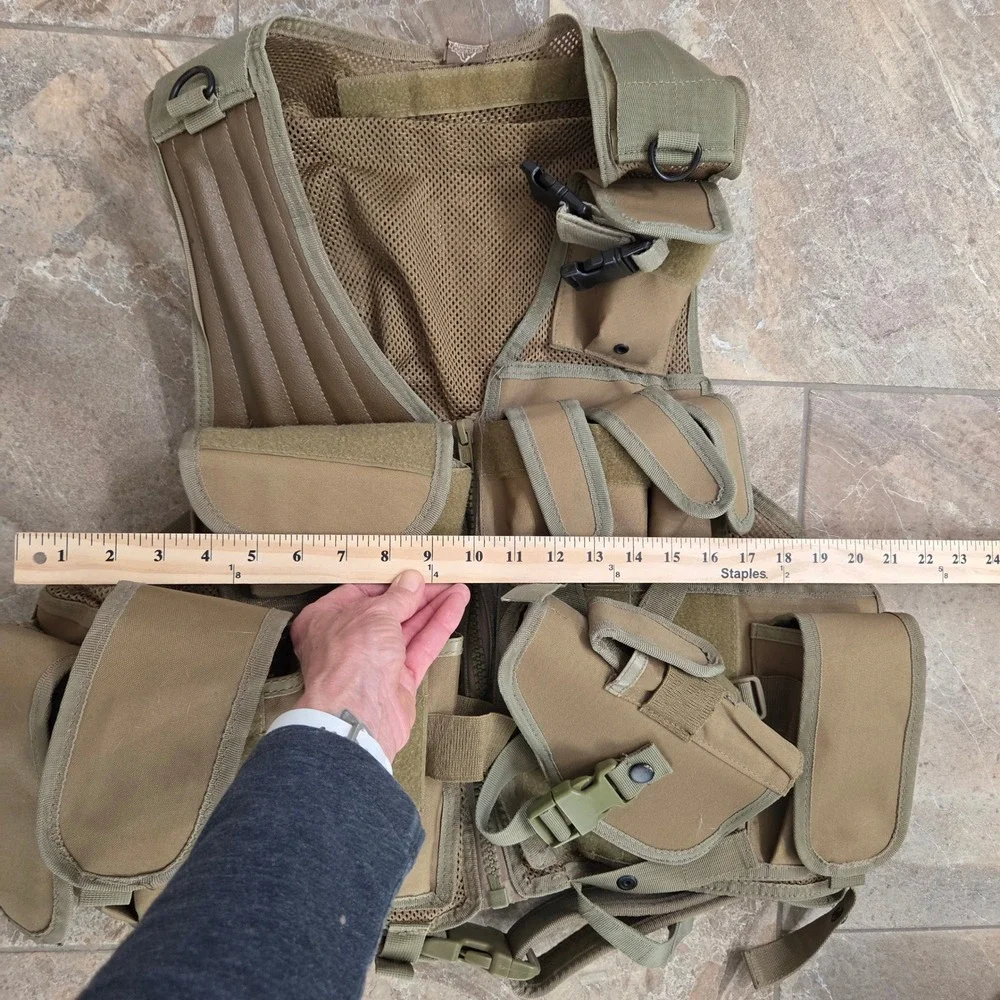Red Rock Outdoor Gear Tactical Vest‎ Coyote Tan Cross Draw Holster Mag Pouches